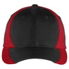 Sport-Tek Black/True Red Dry Zone Nylon Colorblock Cap