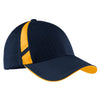 Sport-Tek True Navy/Gold Dry Zone Mesh Inset Cap