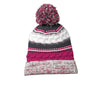 Sport-Tek Pink Raspberry/Iron Grey/White Pom Pom Team Beanie