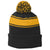 Sport-Tek Stripe Black/Gold Pom Pom Beanie