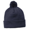 Sport-Tek True Navy Solid Pom Pom Beanie