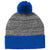 Sport-Tek True Royal/Grey Heather Heather Pom Pom Beanie