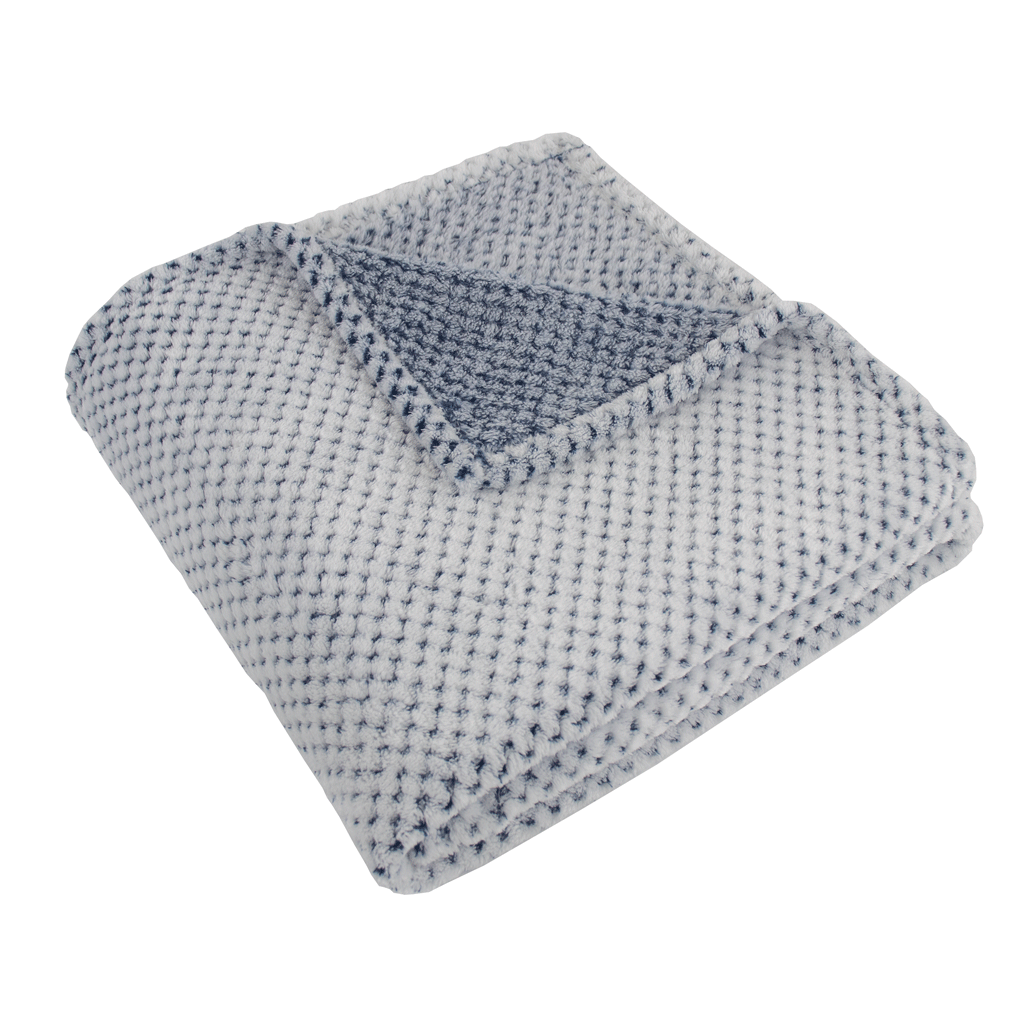 Zusa 3 Day White with Navy Plush Siesta Blanket