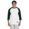 Champion Men's White/Dark Green Baseball T-Shirt