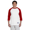 Champion Men's White/Scarlet Red Baseball T-Shirt