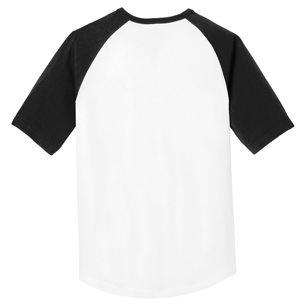 Sport-Tek Men's White/ Black Short Sleeve Colorblock Raglan Jersey