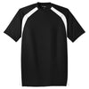 Sport-Tek Men's Black/White Dry Zone Colorblock Crew