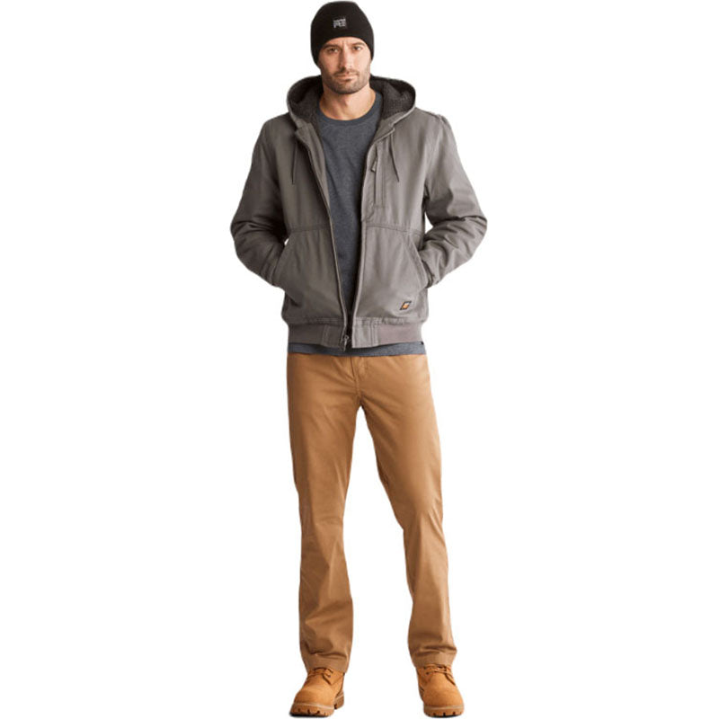 Timberland Men's Pewter Gritman Lined Canvas Hooded Jacket