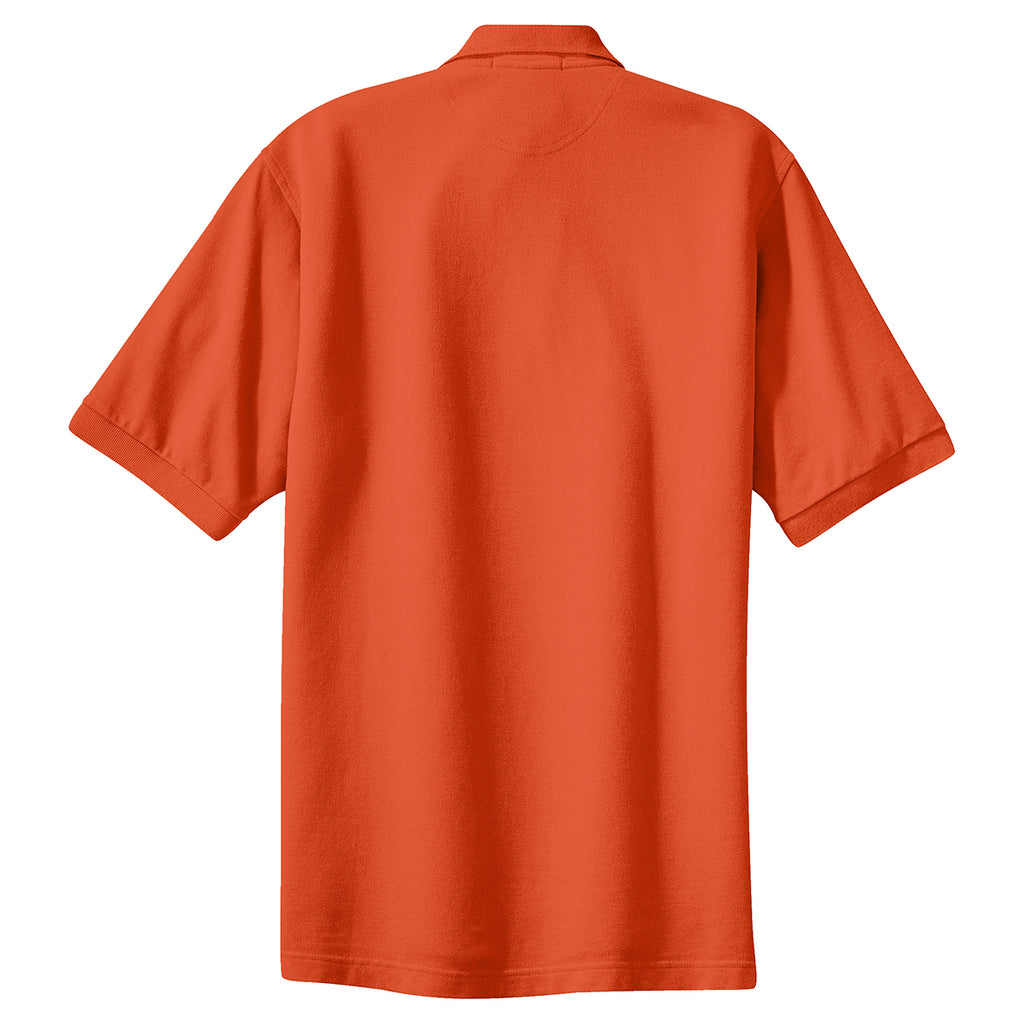 Port Authority Men's Orange Tall Pique Knit Polo