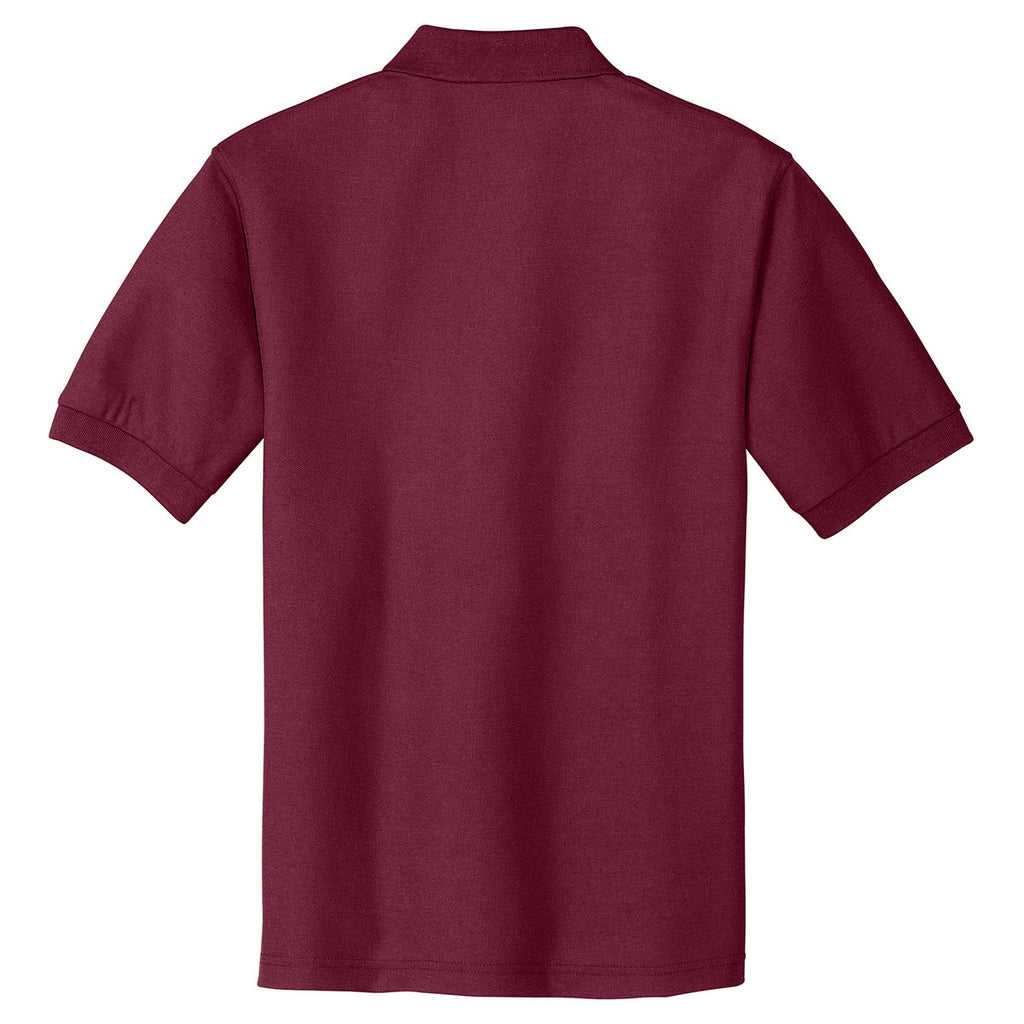 Port Authority Men's Burgundy Tall Silk Touch Polo