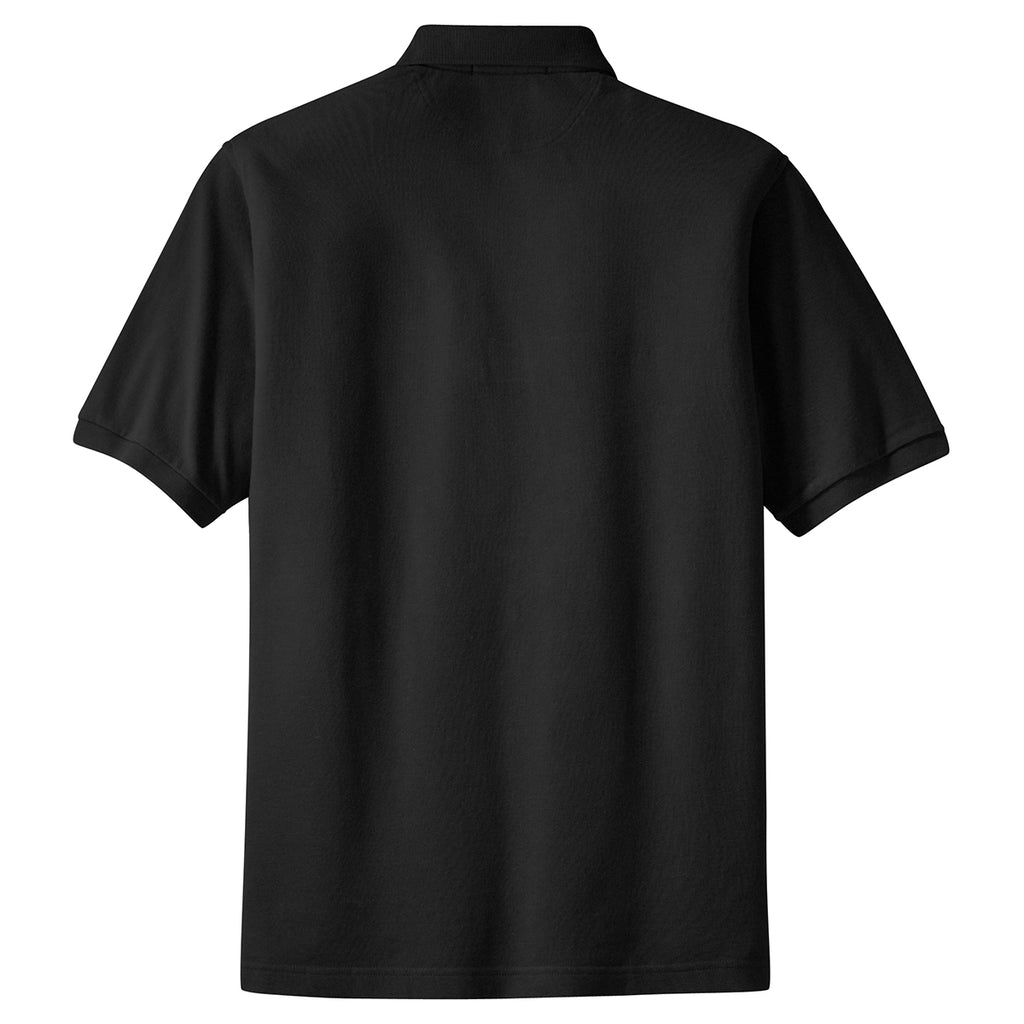 Port Authority Men's Black Tall Pique Knit Polo