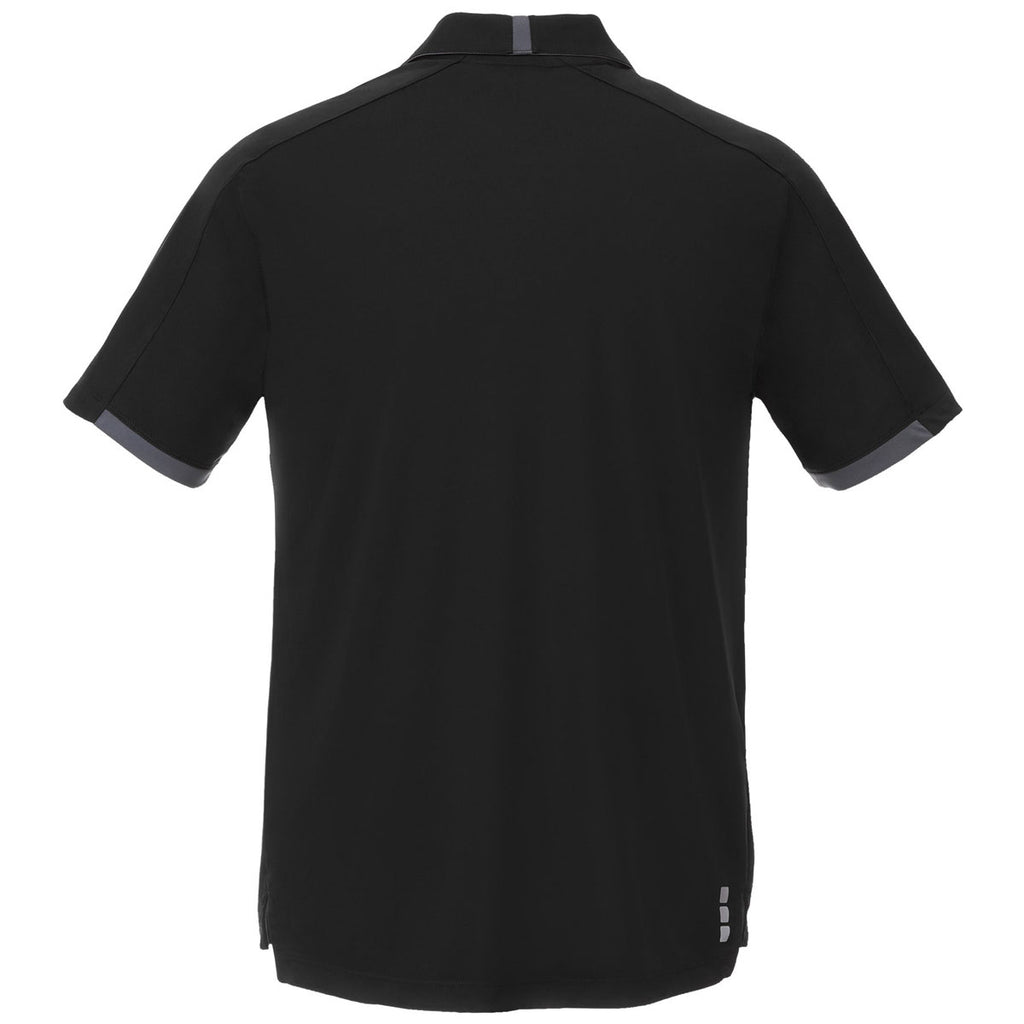 Elevate Men's Black/Grey Storm Cerrado Short Sleeve Polo