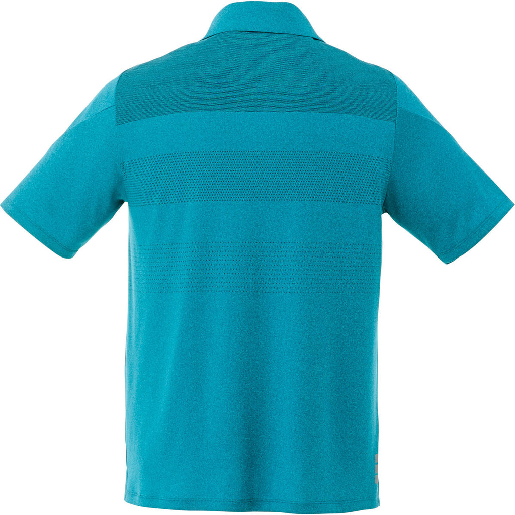 Elevate Men's Aspen Blue Heather Antero Short Sleeve Polo