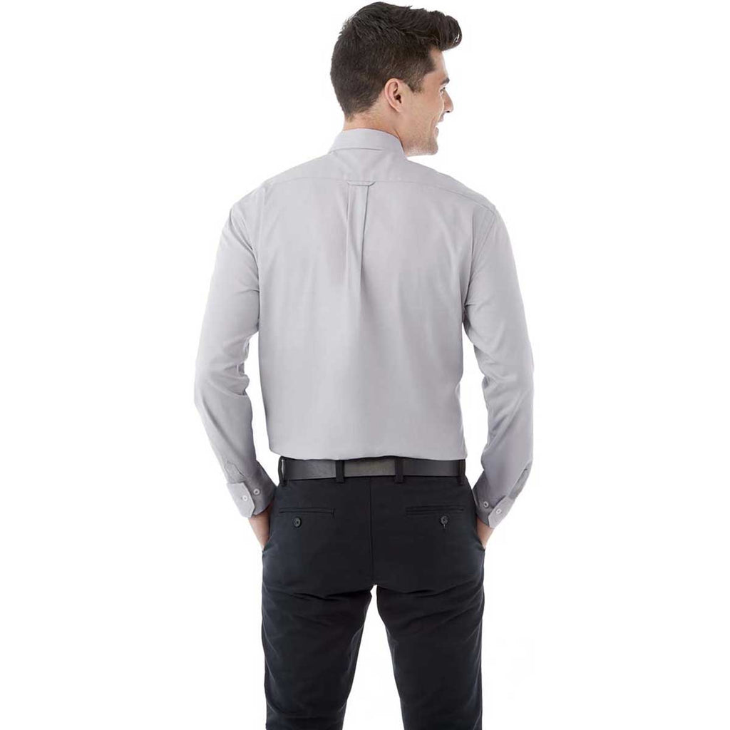 Elevate Men's Silver Irvine Oxford Long Sleeve Shirt