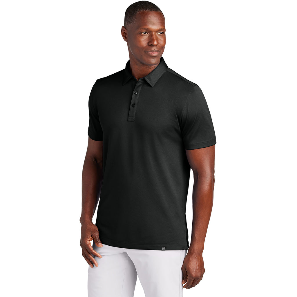 TravisMathew Men's Black Cabana Solid Polo