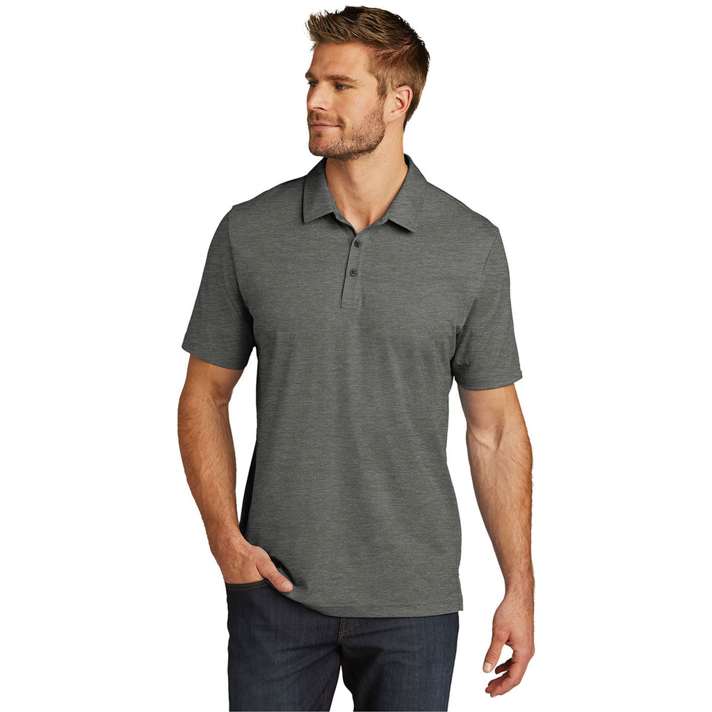 TravisMathew Men's Quiet Shade Grey Heather Oceanside Heather Polo