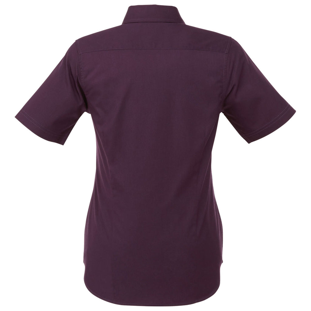 Elevate Women's Dark Plum Stirling Short Sleeve Shirt