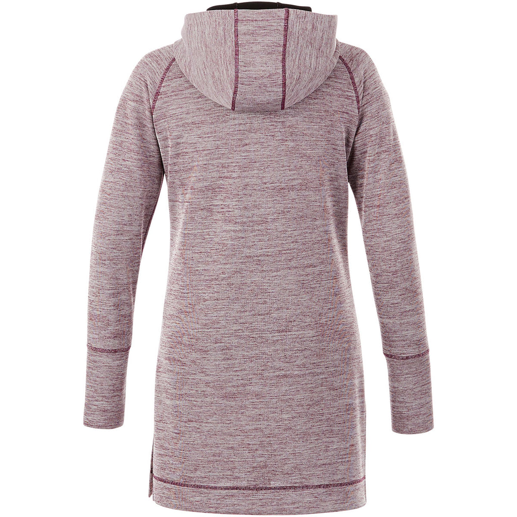 Elevate Women's Maroon Heather Odell Knit Zip Hoody