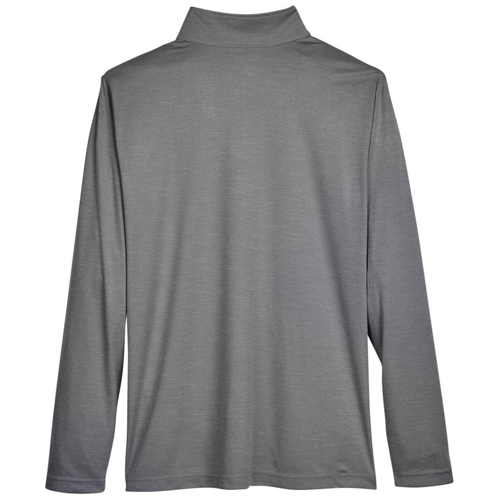 Team 365 Men's Dark Grey Heather Zone Sonic Heather Performance Quarter-Zip