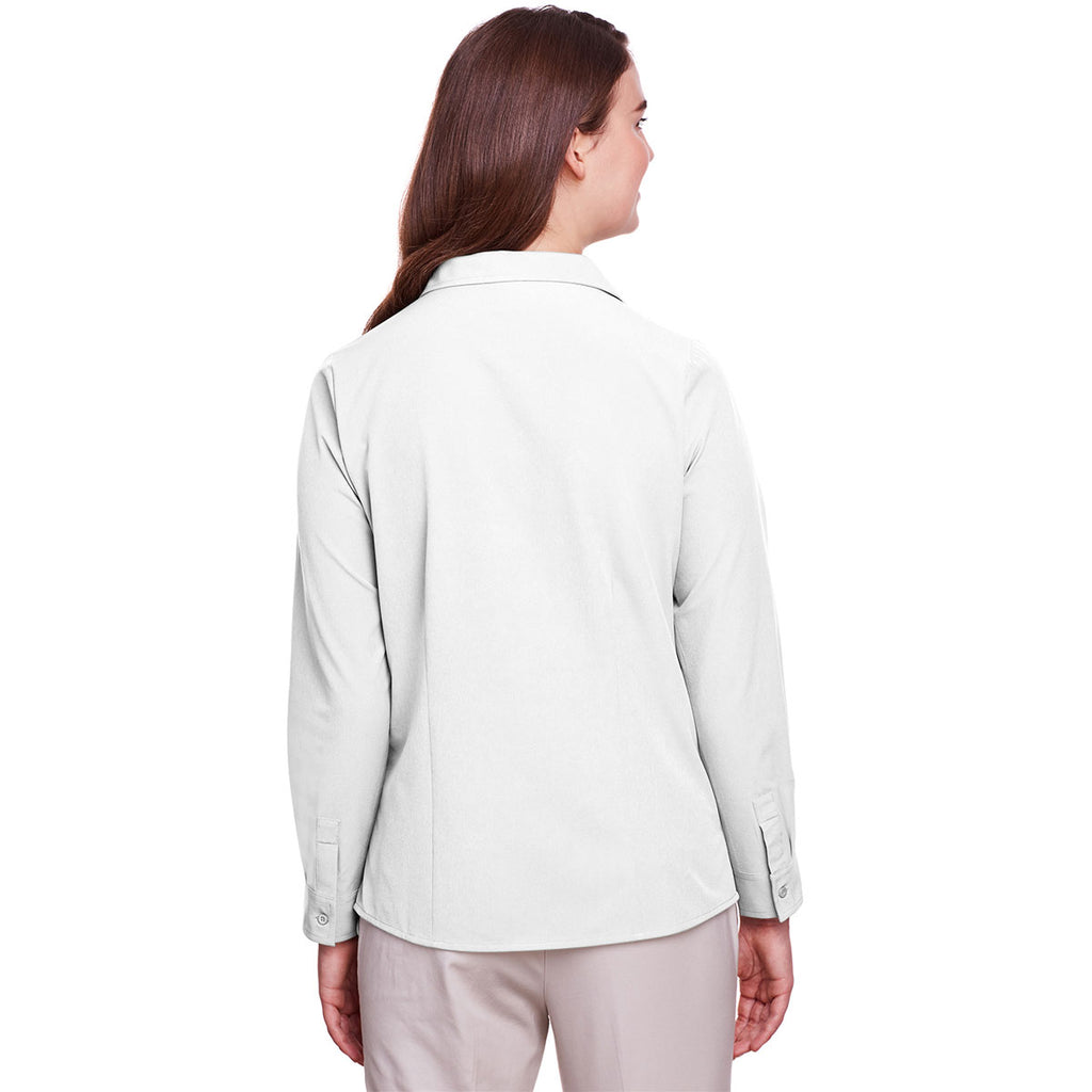 UltraClub Women's White Bradley Performance Woven Shirt