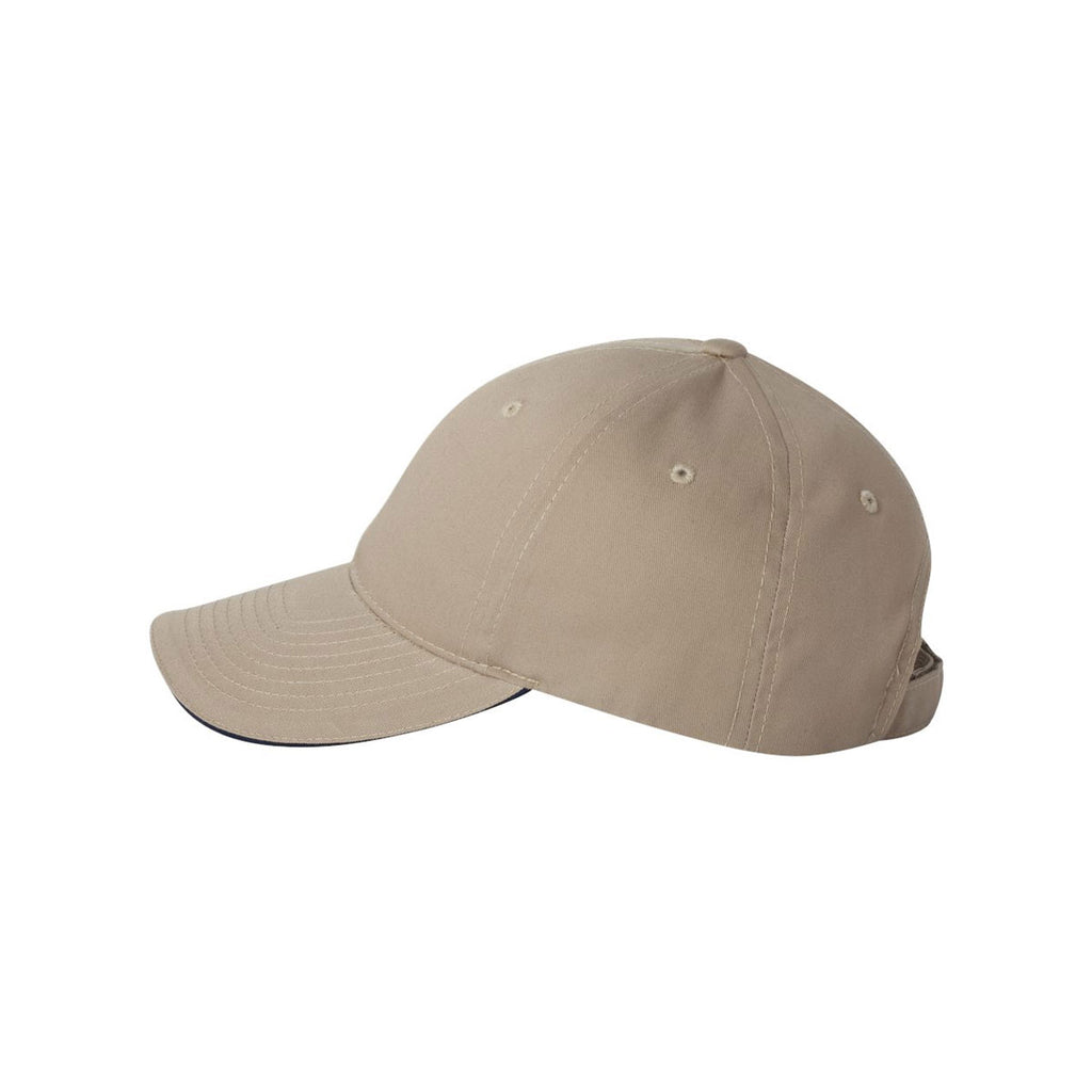 Valucap Khaki/Navy Poly/Cotton Sandwich Twill