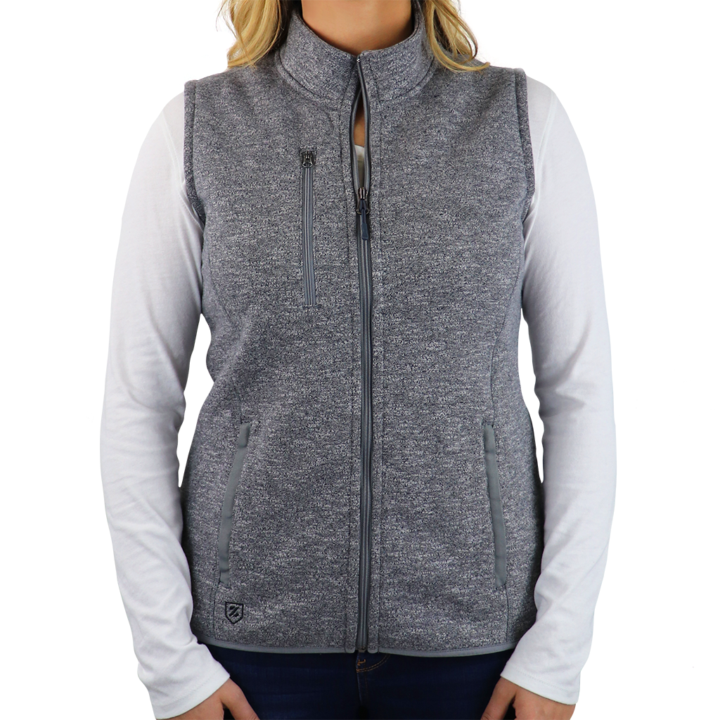 Zusa 3 Day Women's Light Grey Heather Midtown Fleece Vest