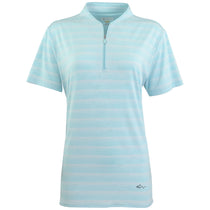 Greg Norman Women's Seaside Blue Heather LAB Stripe Polo