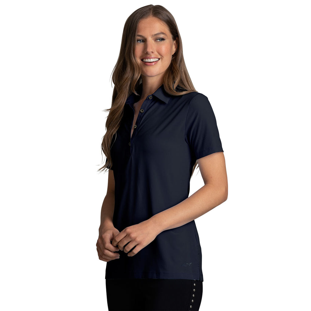 Greg Norman Women's Navy X-Lite 50 Solid Woven Polo