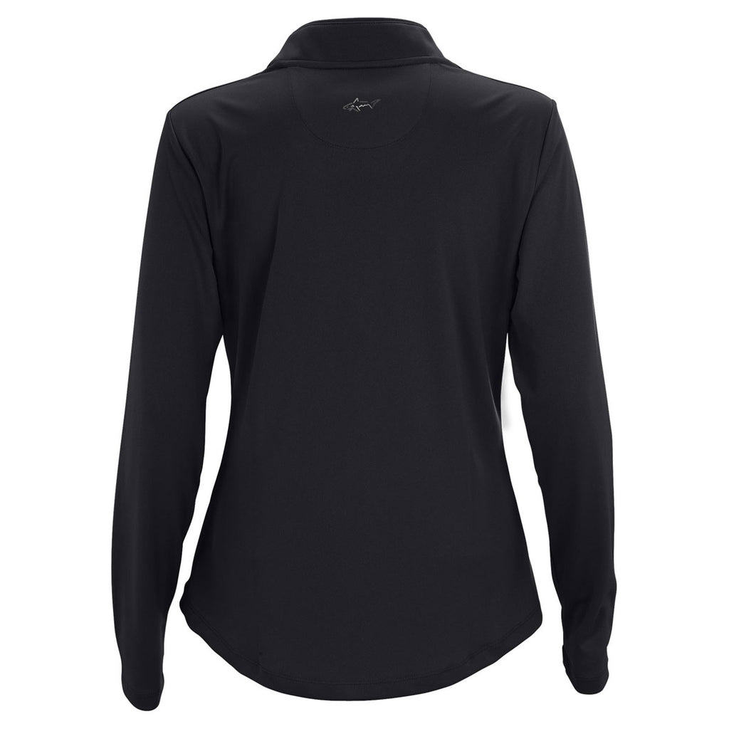 Greg Norman Women's Black Play Dry Tulip Neck 1/4-Zip