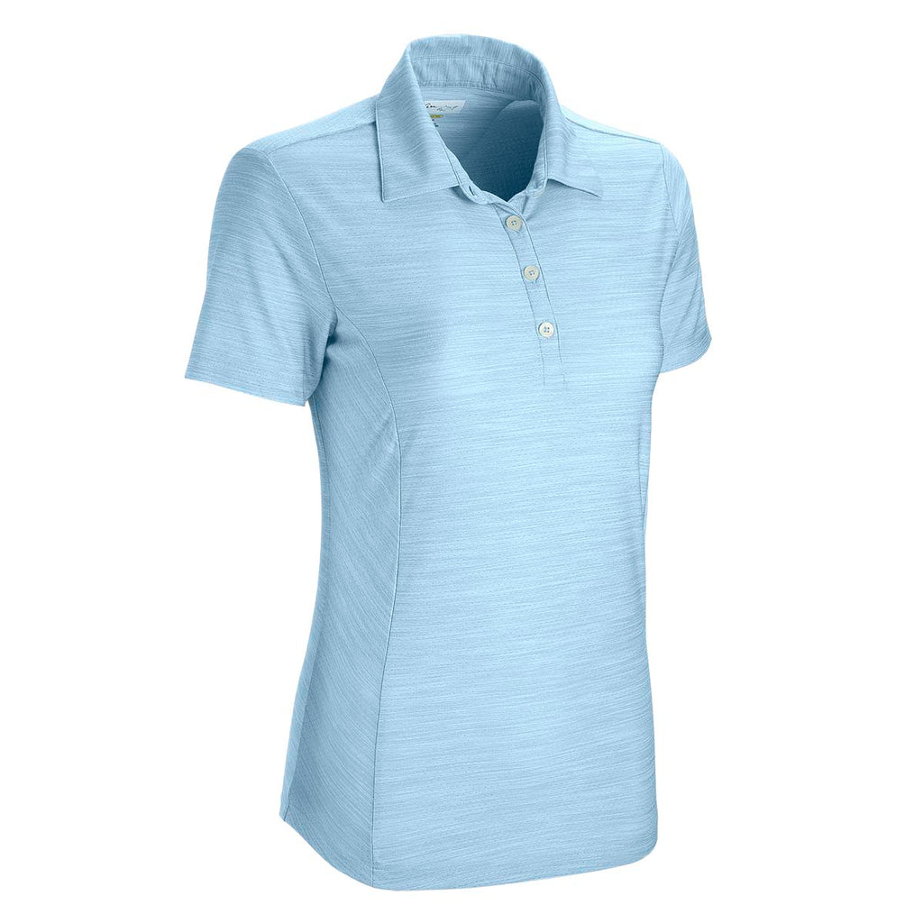 Greg Norman Women's Blue Mist Heather Play Dry Solid Polo