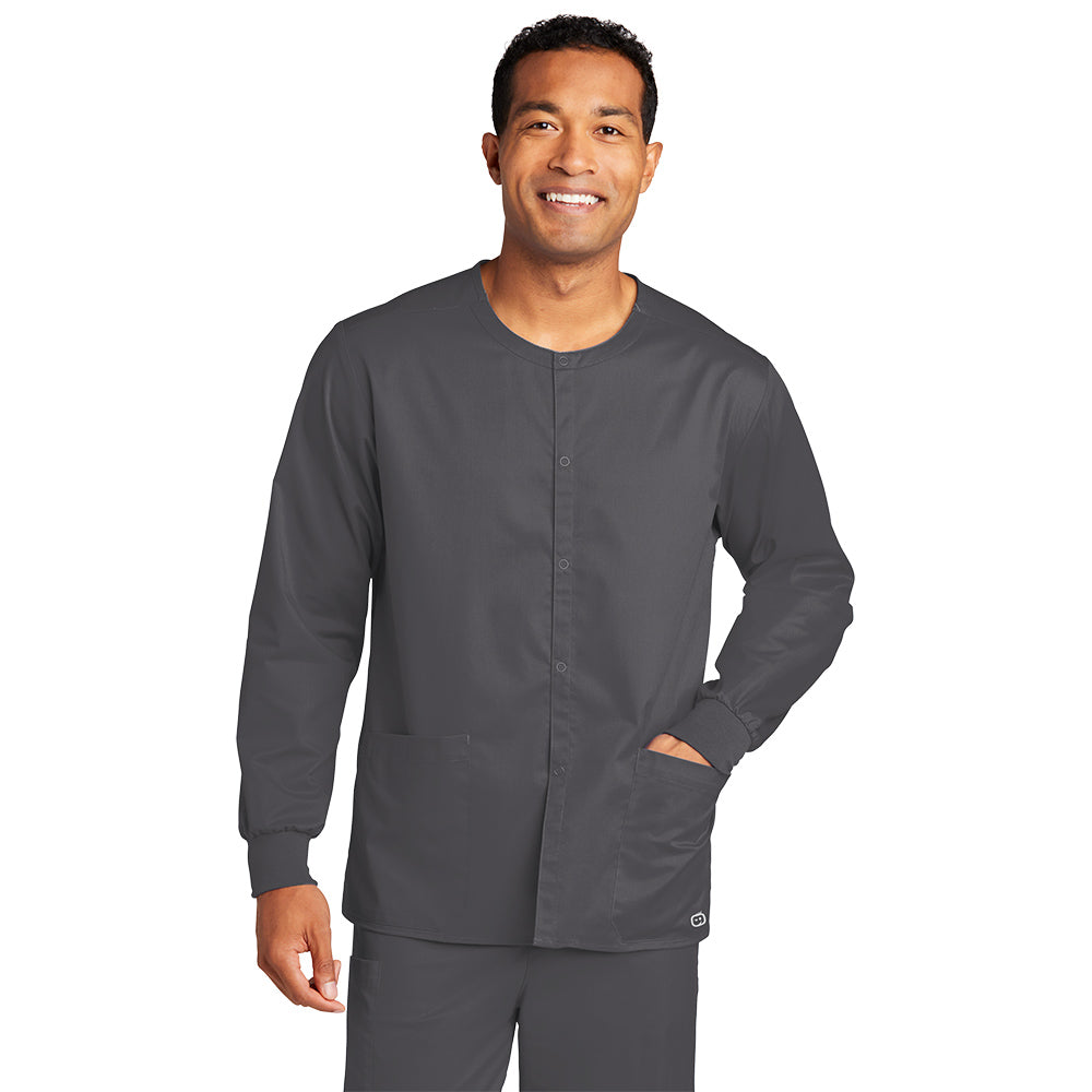 WonderWink Unisex Pewter WorkFlex Snap-Front Scrub Jacket