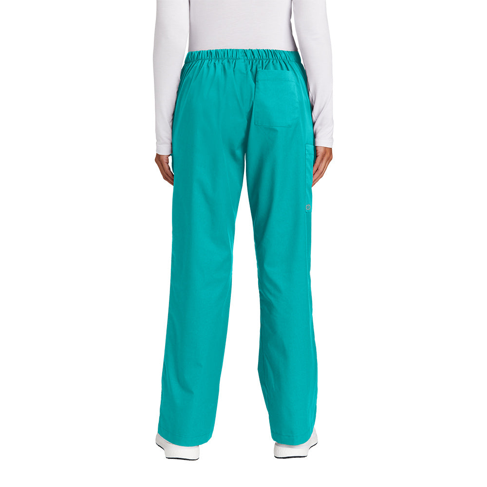 WonderWink Women's Teal Blue WorkFlex Flare Leg Cargo Pant