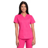 Cherokee Women's Electric Pink Workwear Professionals V-Neck Top