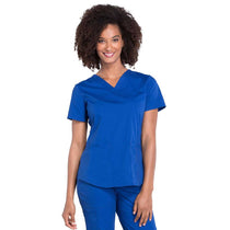 Cherokee Women's Galaxy Blue Workwear Professionals V-Neck Top