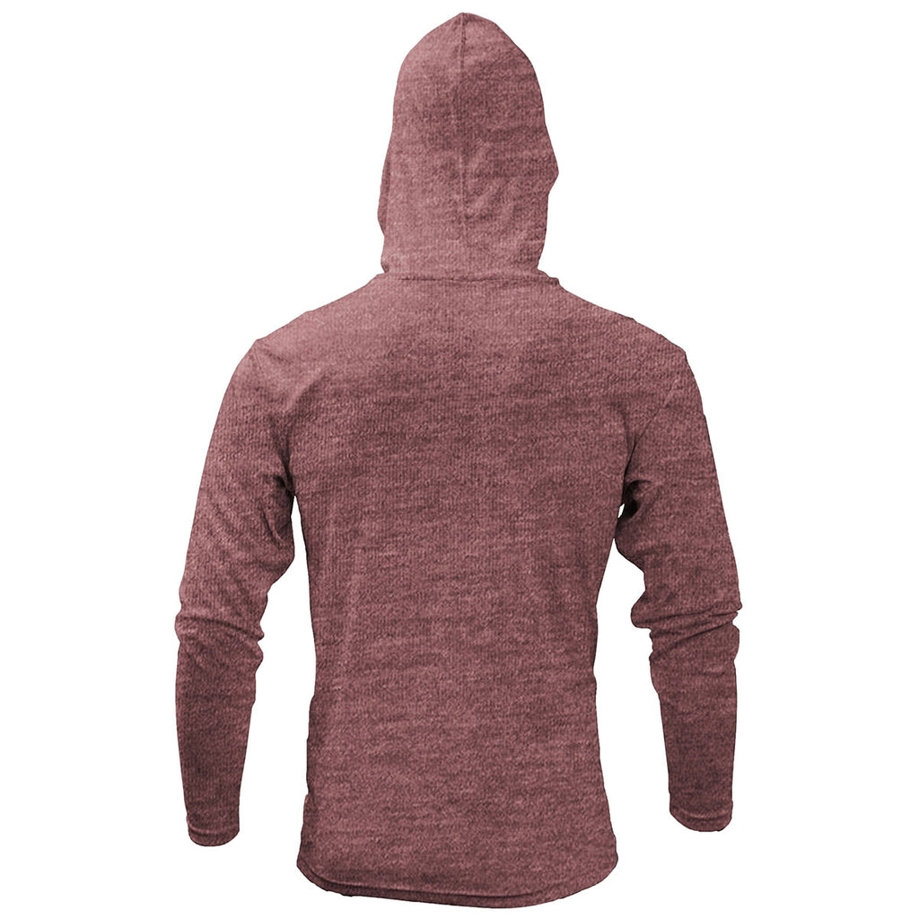 BAW Men's Heather Maroon Xtreme-Tek Long Sleeve Hood