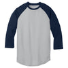 Sport-Tek Youth Silver/True Navy PosiCharge Baseball Jersey