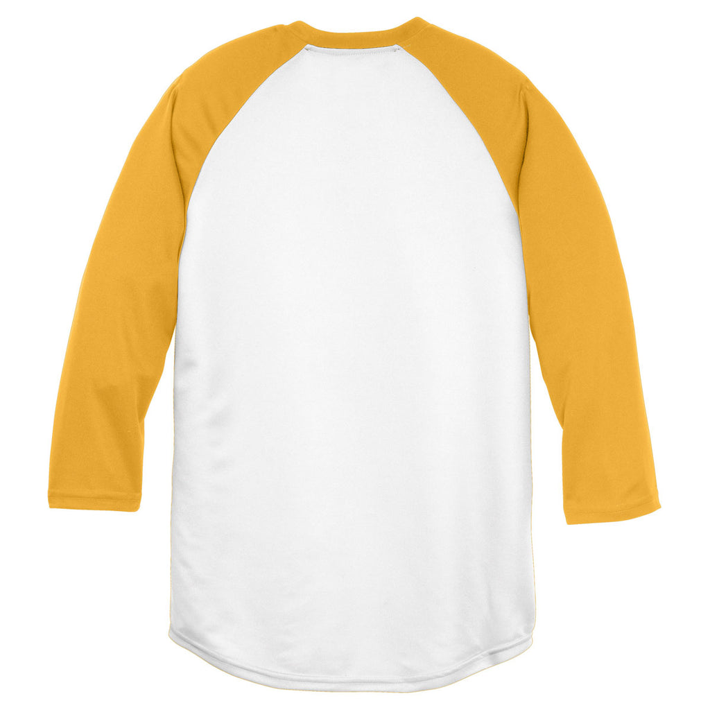 Sport-Tek Youth White/Gold PosiCharge Baseball Jersey