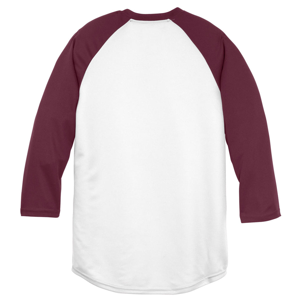 Sport-Tek Youth White/Maroon PosiCharge Baseball Jersey