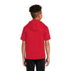 Sport-Tek Youth Deep Red Sport-Wick Fleece Short Sleeve Pullover Hoodie