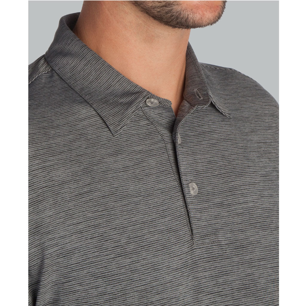 Zusa 3 Day Men's Steel/Black Heather Stripe Polo