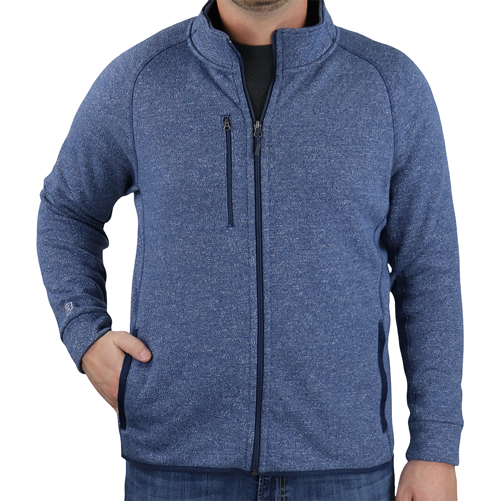 Zusa Men's True Navy Heather Midtown Fleece Full Zip