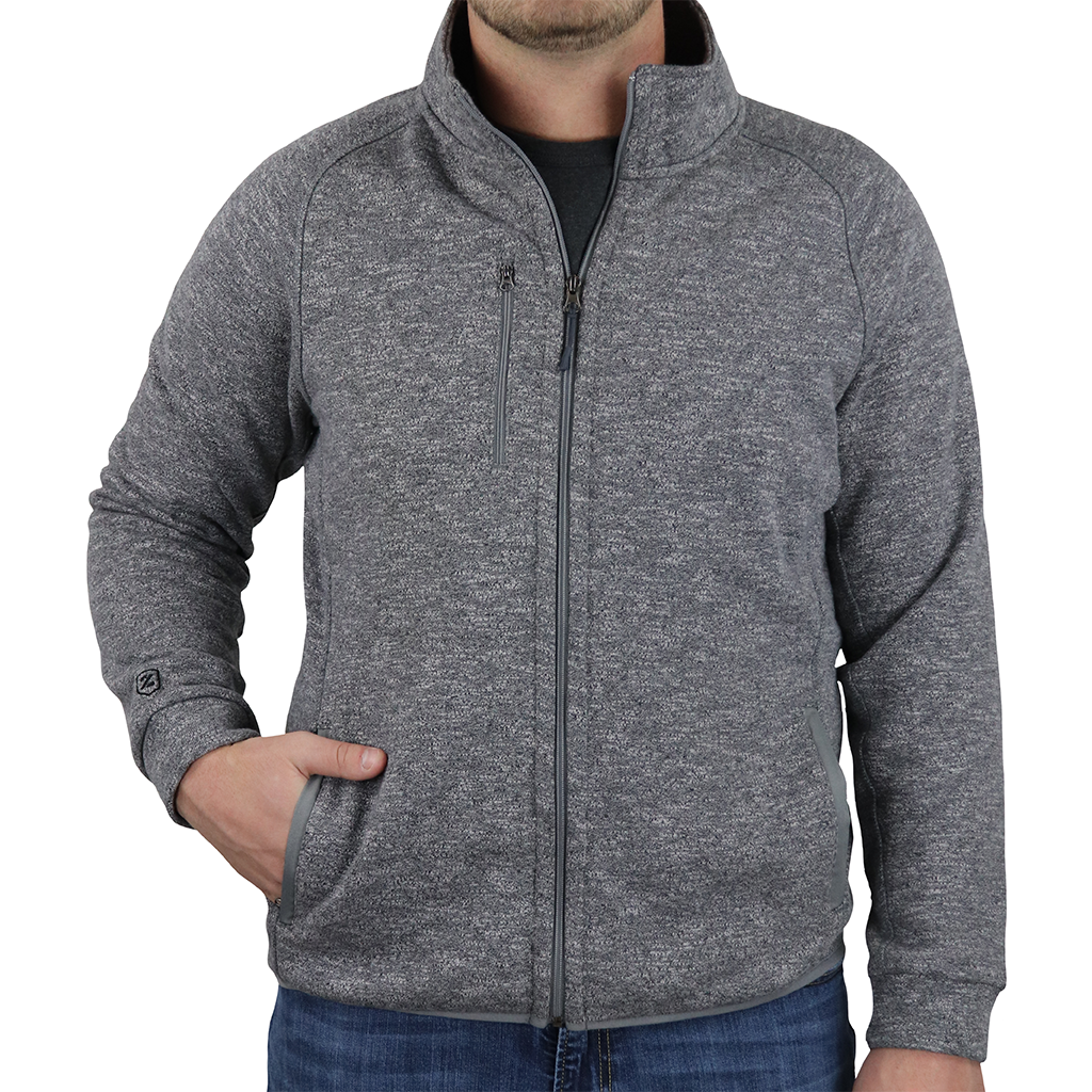 MerchPerks Zusa Men's Light Grey Heather Midtown Full Zip