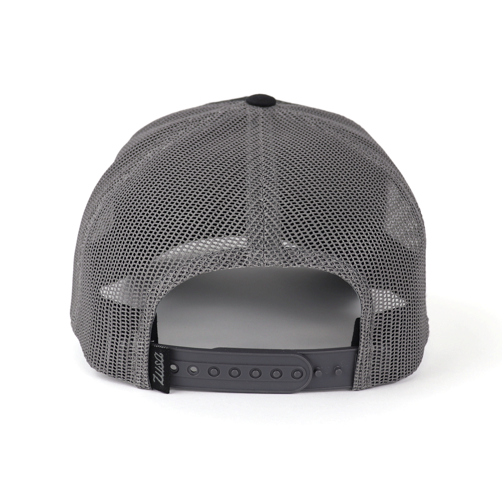 Zusa Black/Charcoal Open Road Trucker Cap