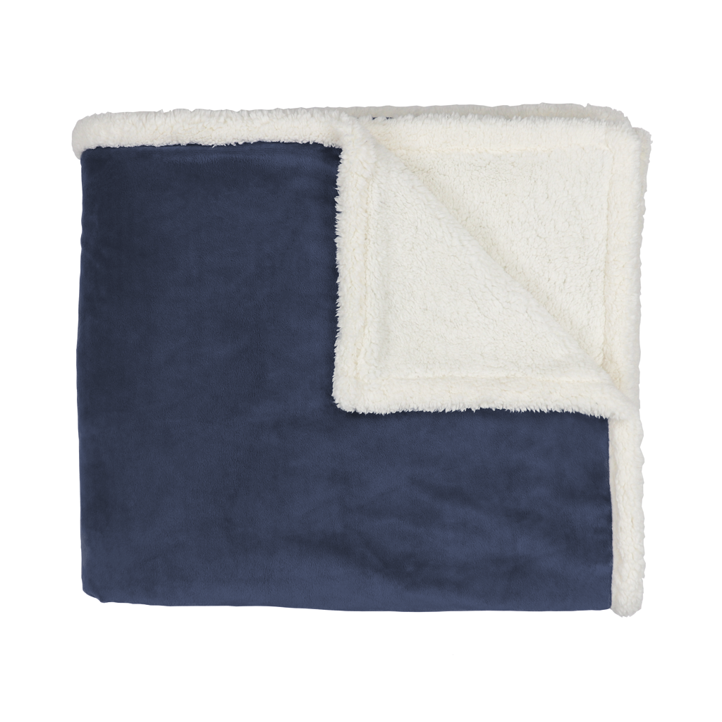 Zusa Navy/Ivory Oversized Sherpa ZZZs Blanket