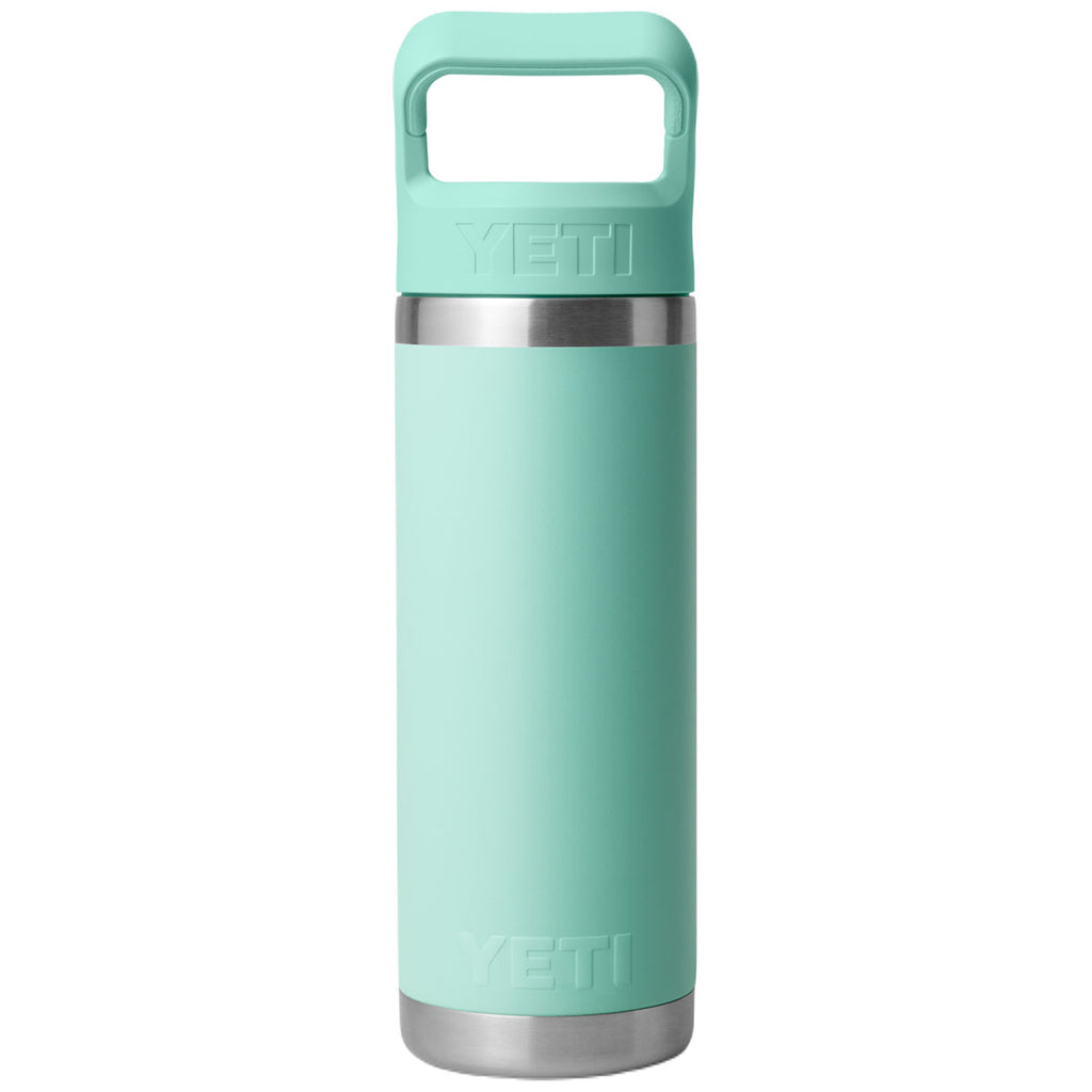 YETI Seafoam Rambler 18 oz Water Bottle W/ Color Matching Straw Cap